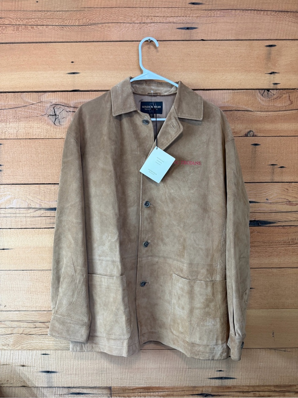 Golden Bear Tan Suede Men's Trench Coat